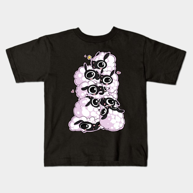 Sheep Pile Kids T-Shirt by Bioticsheep